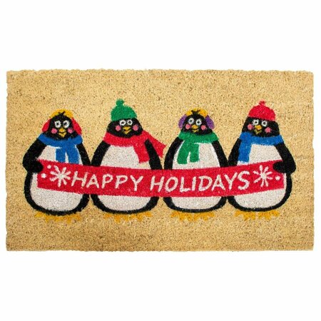 CONFIGURACION Holiday Penguins Rectangular Doormat Multi Color - 17 x 29 in. CO3367104